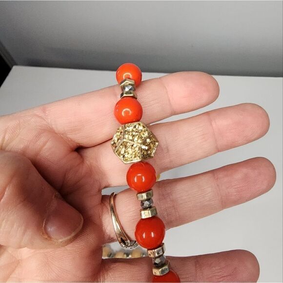 Kenneth Cole Gold Tone Mixed Bead Long Necklace $60 KC24 - Picture 7 of 7